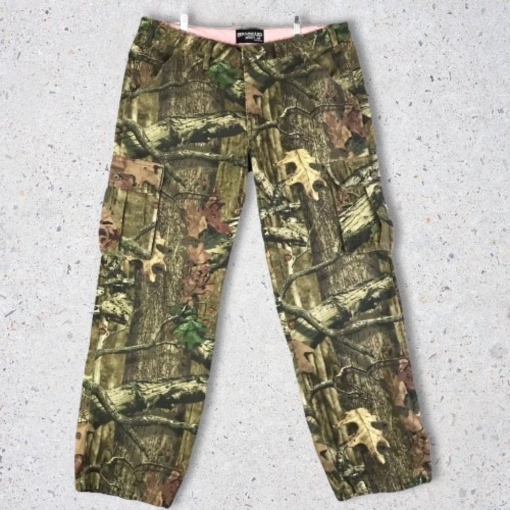 Mossy Oak Pursuits Camo Pants Drawstring Cuffs Zipper Fly 6 Pockets Men's XL NWT